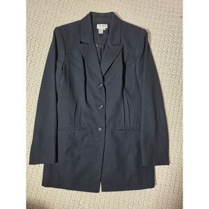 Apart Impressions Blazer Womens 10 Black Excellent Longline 3-Button Structured